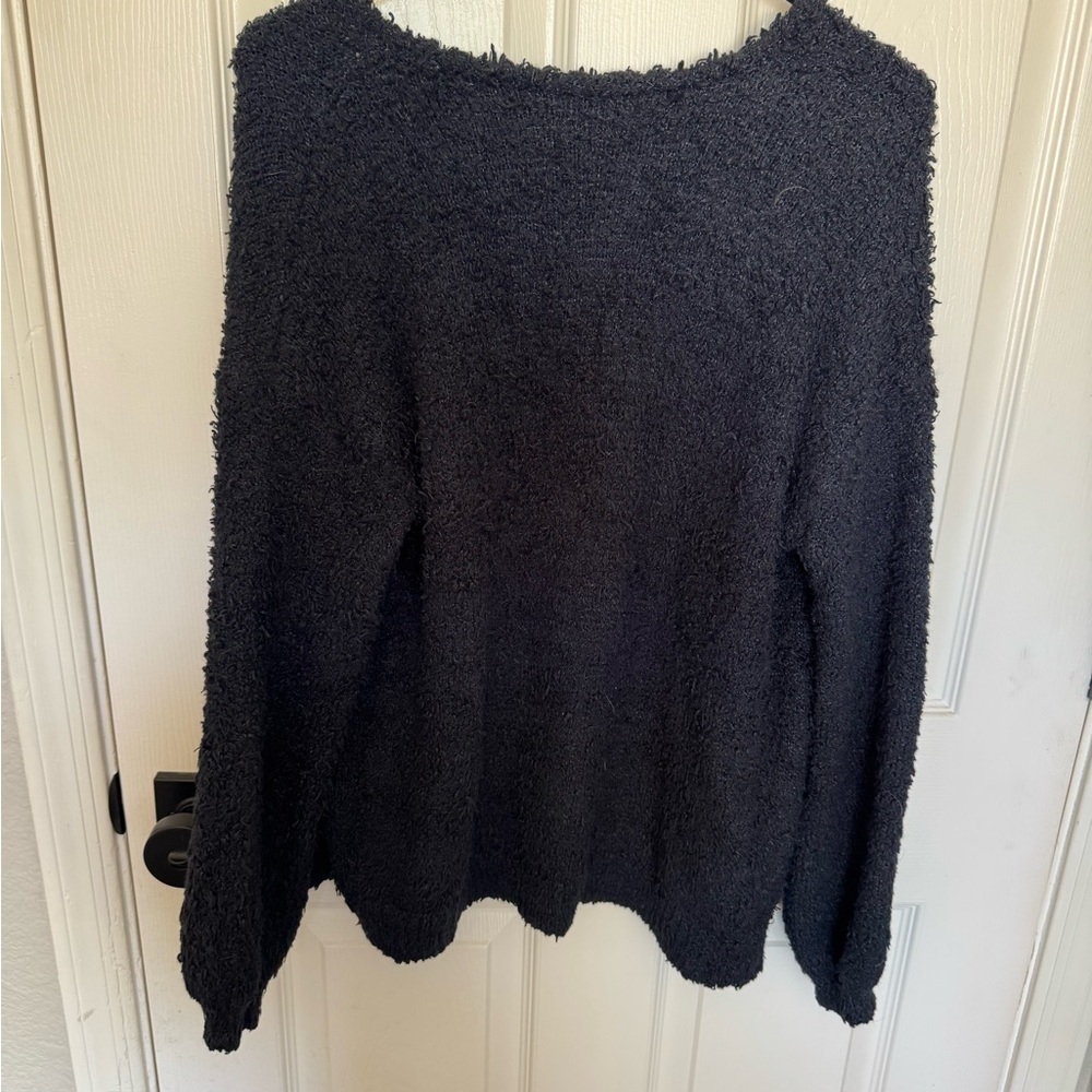 Navy Fuzzy Cardigan - Picture 5 of 5